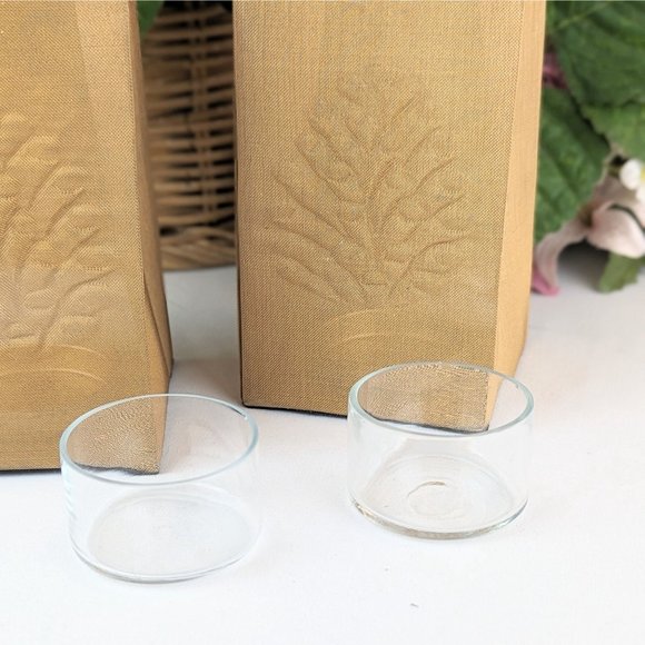 Gold Wire Mesh Tea Light Candle Holder Vintage Dept 56 Fine Mesh Paper Bag Style - Picture 4 of 9